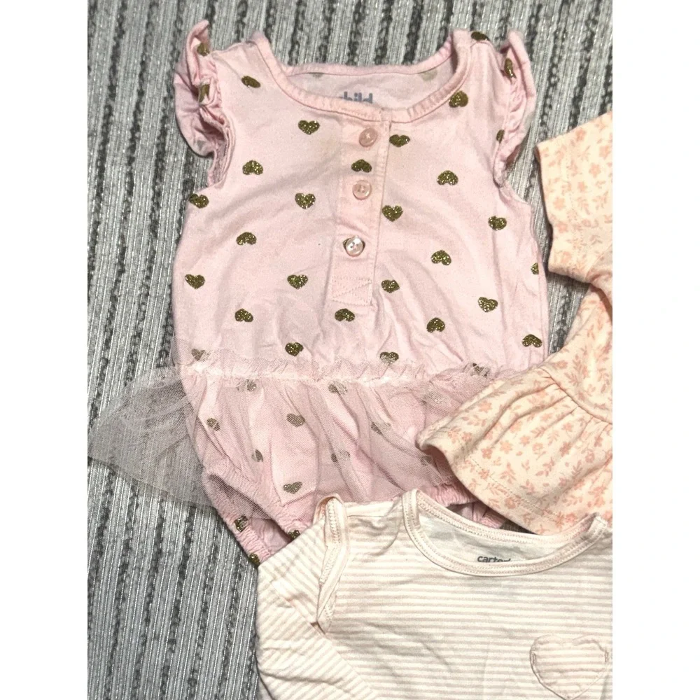 Baby Girl Clothes Lot 3-6‎ Months Carter's Mini Bean Dresses Tops 5 Pc Bundle